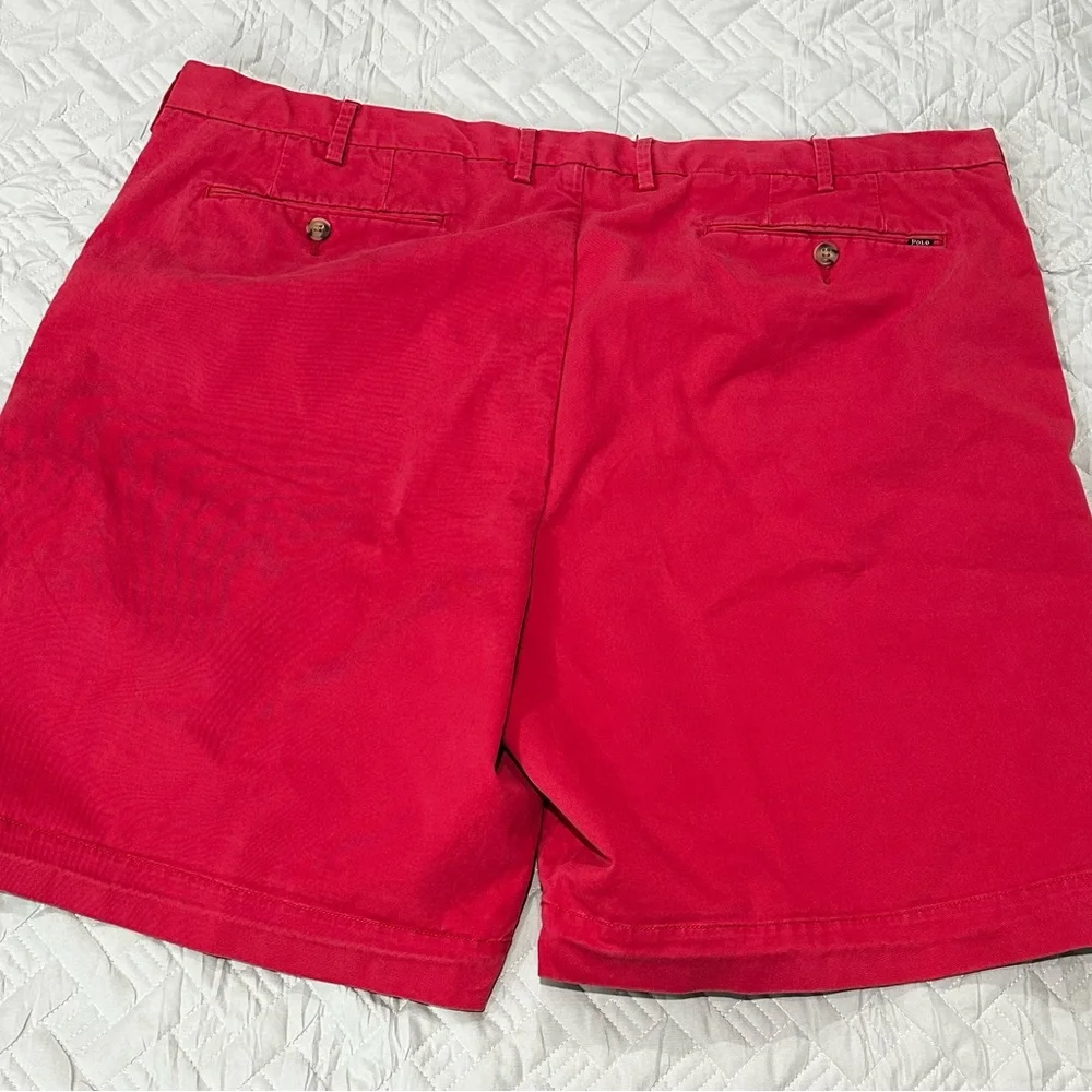 Polo Ralph Lauren Men’s Red Chino Shorts Size 42 Classic Fit Casual Cotton - Picture 4 of 5